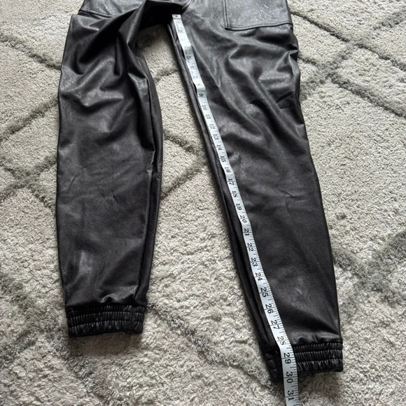 SPANX Faux Leather Jogger black brown high rise pull on large - Picture 4 of 13